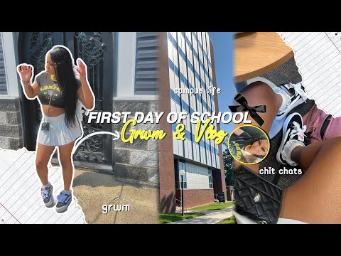 GRWM: FIRST DAY OF SCHOOL + VLOG *sophomore edition* | community college, nursing major Ft TryTreats