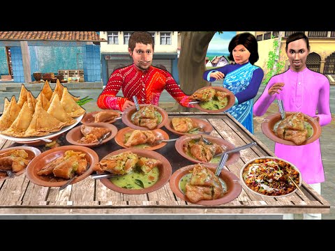 Curry Samosa Recipe Street Food Spicy Curry Samosa Hindi Kahani Hindi Moral Stories New Comedy Video