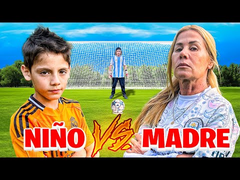 RETO de PENALES LOCOS: MAMA VS NIÑOS!! QUIEN GANA!?