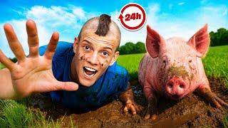 24 SATA ŽIVIM SA SVINJOM ! *loša ideja*