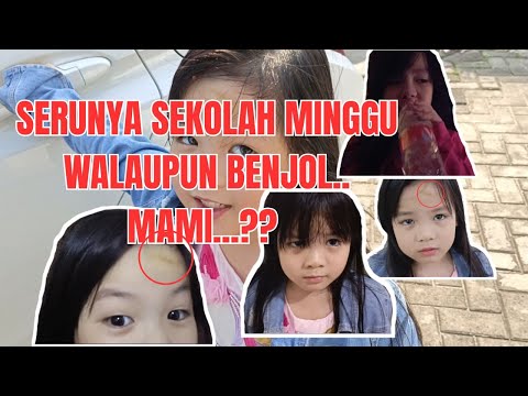 Serunya ke gereja ikut sekolah minggu dekat citra 8 - Jidat benjol tetap semangat hahaha Cellona