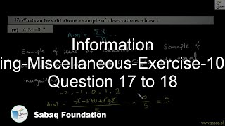 Information Handling-Miscellaneous-Exercise-10-From Question 17 to 18