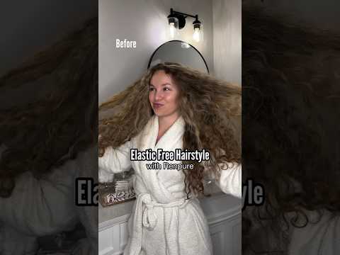 Elastic free half up half down hairstyle by lillischaub #hairtok #updohairstyles #curlyhair #curly