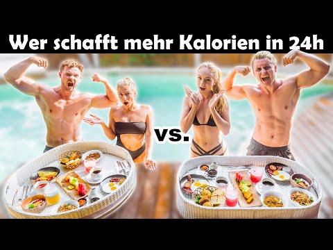 Wer schafft mehr Kalorien in 24 Stunden? | Couple Cheat Day Battle