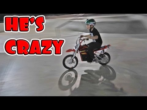 DIRTBIKE RIDING AT THE SKATEPARK