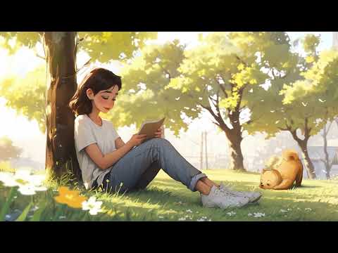 Morning Lofi Vibes for Reading ~ Peaceful Backyard Moments with Dog & Nature | Calm Study Music
