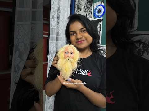 তালের আঠি দিয়ে রবি ঠাকুরের প্রতিকৃতি বানালাম/Portrait of Rabindranath Tagore #art #diy #shorts