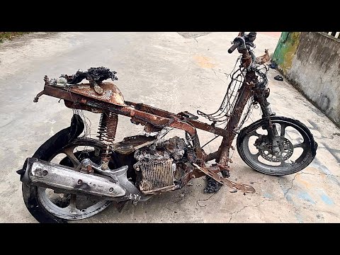 Full restore motorcycle restoration burned by fire | restore motorcycles broken like new