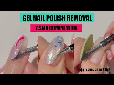 Peeling Away Stress: ASMR Gel Nail Removal Compilation #nails #asmr