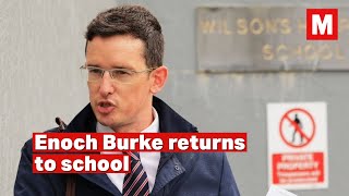 Emotional Enoch Burke returns to school and stands his ground: 'My students are happy to see me'