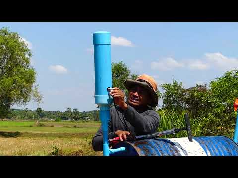 Drum  pump new updated! He make free energy water pump from deep river #waterpump #freeenergy