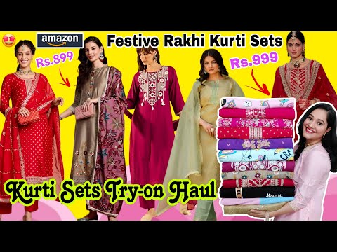 Amazon Rakhi/Festivewear kurta Sets/Cotton T-shirt Haul✨️Starts Rs.399✨️Amazon kurti haul✨️#fashion 