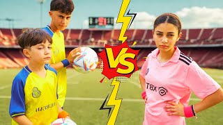¡CHICOS vs CHICAS! ⚽️ Desafío de fútbol infantil de 24 horas | Heidi y Zidane