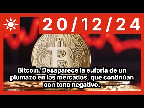 Bitcoin. Desaparece la euforia de un plumazo en los mercados, que continúan con tono negativo.