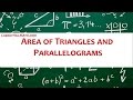 Finding the Area of Triangles and Parallelograms
