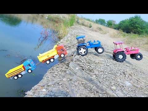 Double Tipper Truck Dumper Truck Accident Pulling Out Mahindra Tractor Swaraj Tractor ? Cartoon jcb