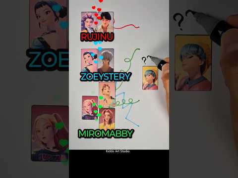 Kpop Demon Hunters Couple Love Line Matching Card Challenge #rujinu #zoeystery #miromabby #sajaboys