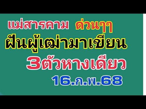 แม่สารคาม.ฝันคนมาเขียนให้3ตัว16.ก.พ.68