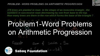 Problem1-Word Problems on Arithmetic Progression