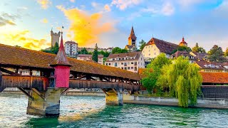 Unreal Sunset Walking Tour in Lucerne Switzerland 🇨🇭
