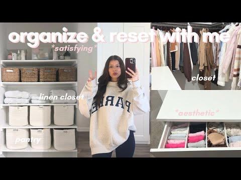 ORGANIZE & RESET WITH ME VLOG 🤍🫧 things I’ve been avoiding, aesthetic & satisfying organization