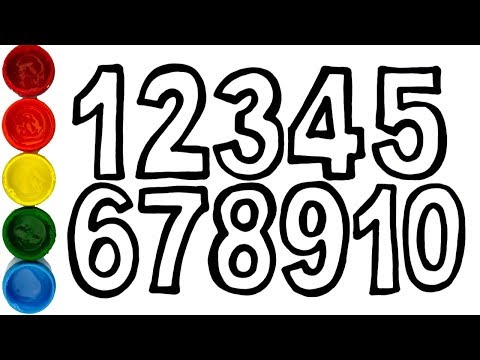 10 Numbers Cake Coloring, painting and drawing for kids, toddlers
