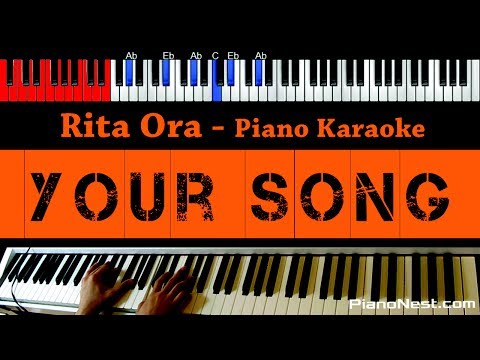 Rita Ora – Your Song – HIGHER Key (Piano Karaoke / Sing Along)