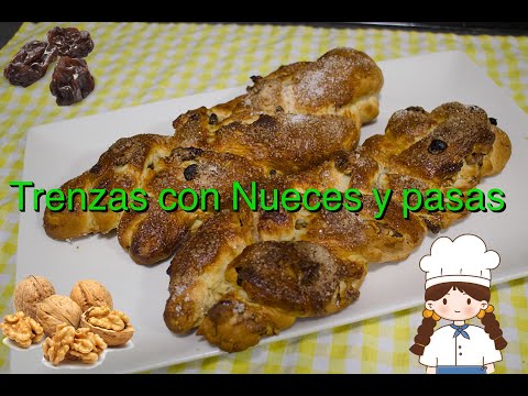 Receta de trenzas dulces con pasas y nueces. delicia pura 😋😋😋