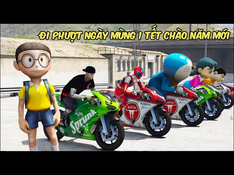 Nobita Doremon Rủ Biệt Đội Anh Em GTA 5 Đi Bão Mừng Mùng 1 Tết