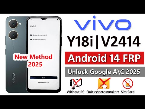 Vivo Y18i Android 14 Frp Bypass/Unlock Google Account Lock Without Pc✅ Vivo Y18i Google Lock Remove✅