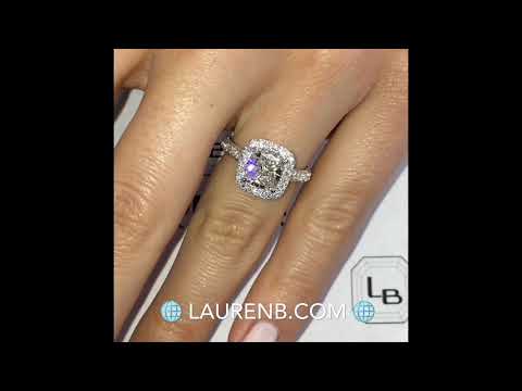2 ct Cushion Diamond Halo X Three Row Band