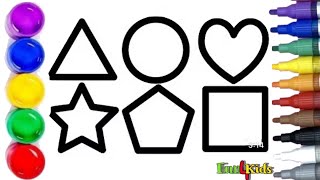 How to draw shapes ? Bolalar uchun oson rasm chizish Рисуем набор косметики для малышей