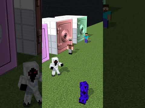 Herobrine's Breaking the Safe vs Notch and others #minecraft #bones #herobrine