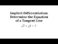 Differentiation and Tangent Line Concepts