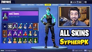 sypherpk shows all fortnite skins in his locker rare skins fortnite daily funny - rare fortnite skins locker