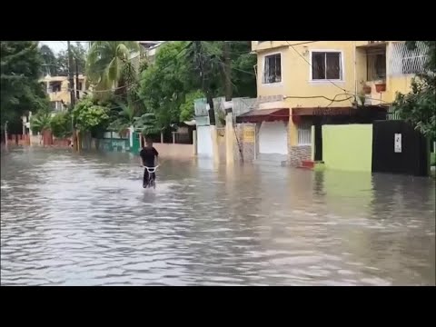 YouTube video thumbnail: Tropical Storm Imelda Brings Heavy Rain to Bahamas, Dominican Republic