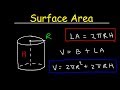 Cylinder Surface Area and Volume