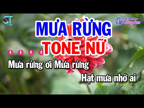 Karaoke Mưa Rừng Tone Nữ ( A#m ) Nhạc Sống Mới | Đồng Sen