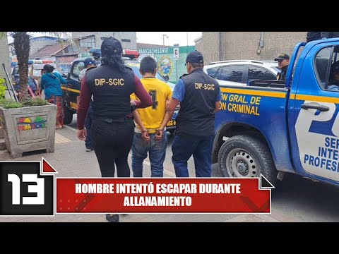 Hombre intentó escapar durante allanamiento