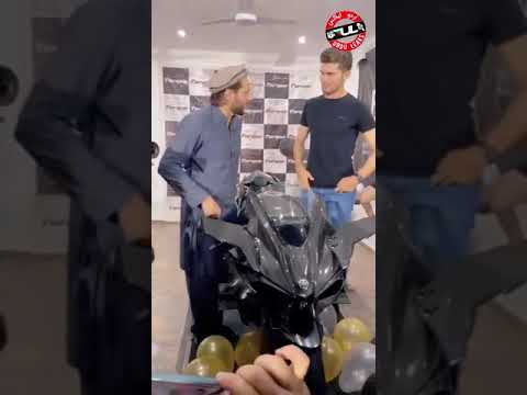 Shahid Afridi & Shaheen Shah Afridi at heavy bike launching ceremony in Karachi Pakistan