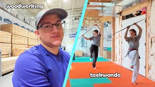 new hobby projects, taekwondo training, and a rainy day!