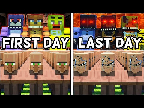 I Made 100 Villagers Simulate Survival At Five Nights at Freddy's in Minecraft