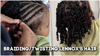 Braiding and Twisting Lennox's Hair