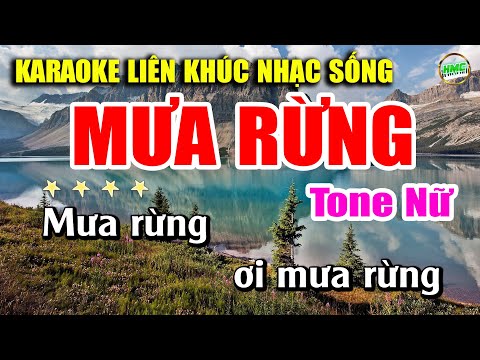 Karaoke MƯA RỪNG Nhạc Sống Tone Nữ Dễ Hát | Bolero Nhạc Xưa Bất Hủ | Nhạc Sống Minh Công