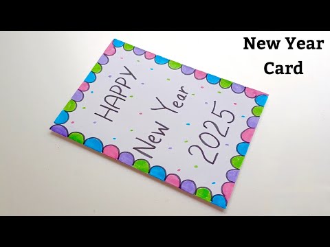 😍 White Paper 😍 New Year Card 2025 / happy new year card / new year card making / diy new year card