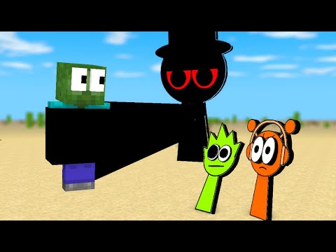 Minecraft Mobs : Black Incredibox Sprunki vs Mobs - Minecraft Animation