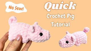 Quick Easy Crochet Pig No Sew (Mini Pig - Step by step) | Free Amigurumi Animal Pattern