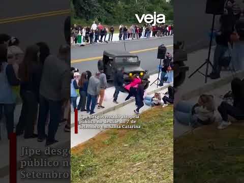 Jipe desgovernado atropela público no desfile do 7 de Setembro em Santa Catarina