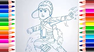 Menggambar Boboiboy Pasir untuk Anak TK, Paud dan SD