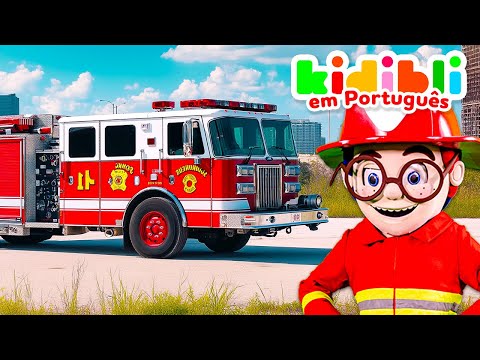 Divertidos Bombeiros – Aprendendo Sobre Caminhões de Bombeiros com Crianças! | ⛑ Kidibli